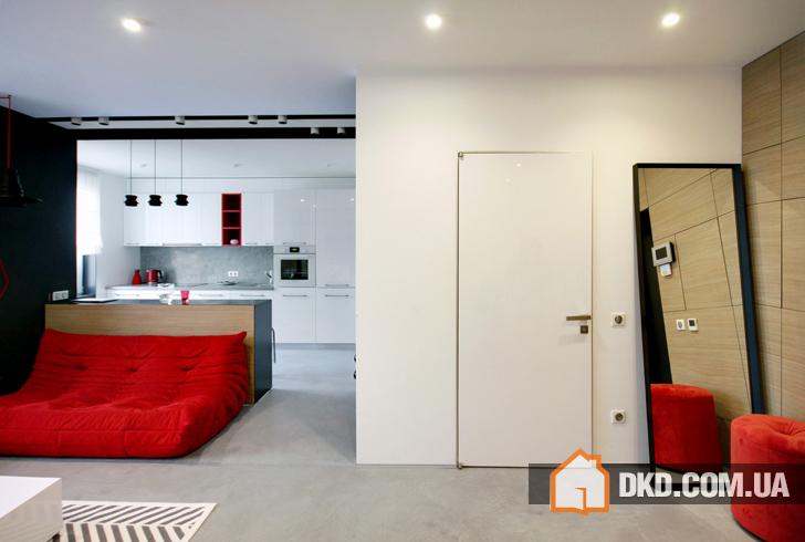 Квартира с красными акцентами в Киеве (56 кв. м)