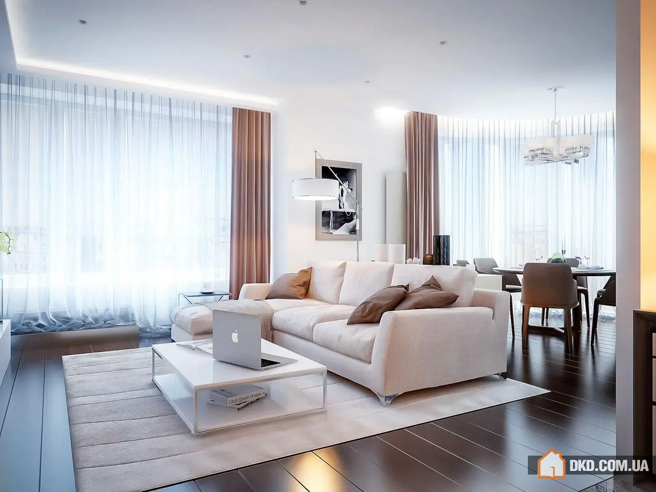 Sala de estar elegante con chimenea ecológica en estilo contemporáneo de la Studio de Vivienda de Lujo de Alexander Akimenkov - Gallery image 4