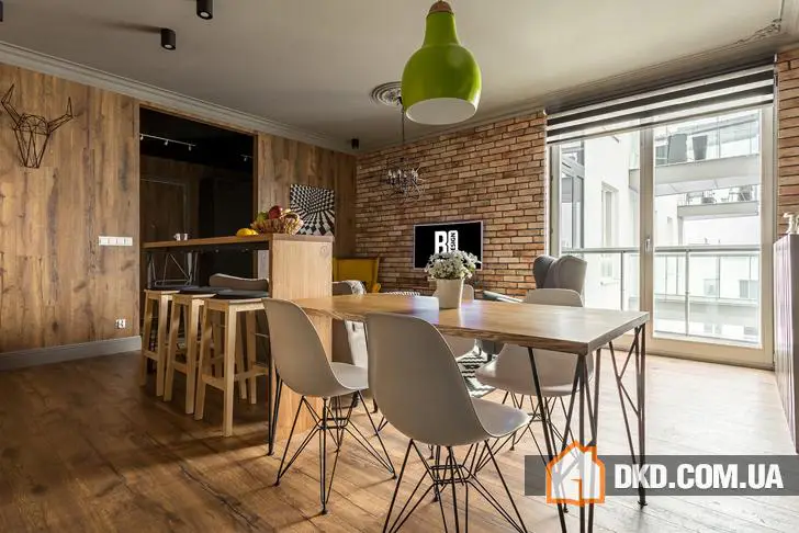 Квартира с кирпичной отделкой в Варшаве (55 кв. м)