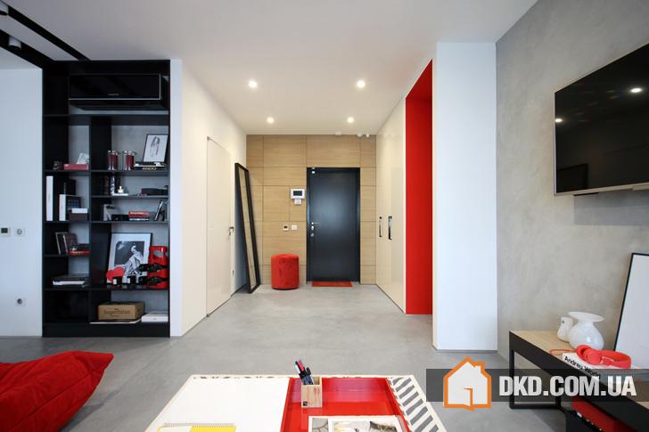 Квартира с красными акцентами в Киеве (56 кв. м)
