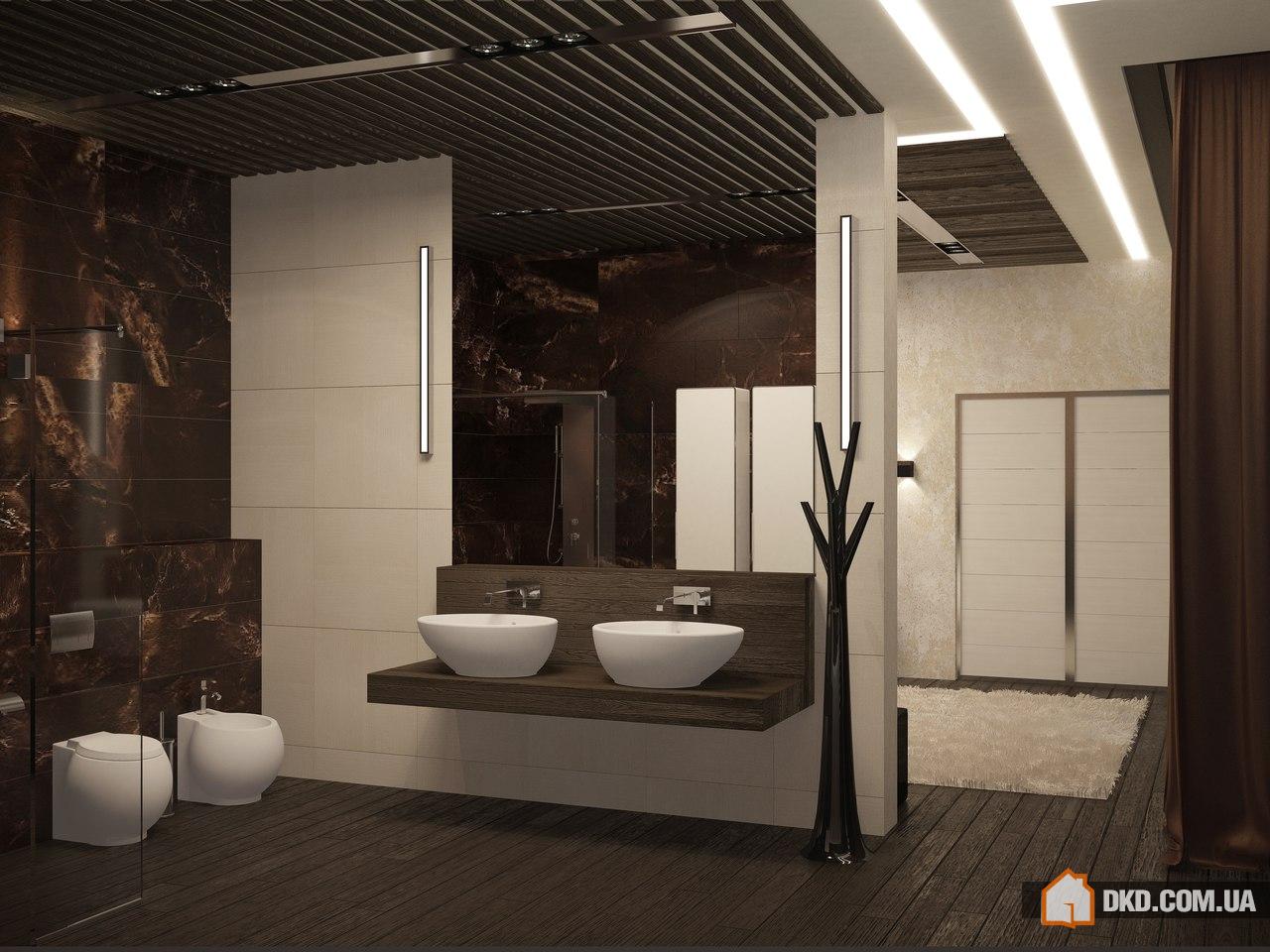 Современная спальня и ванная комната от дизайн-студии Romanova Design