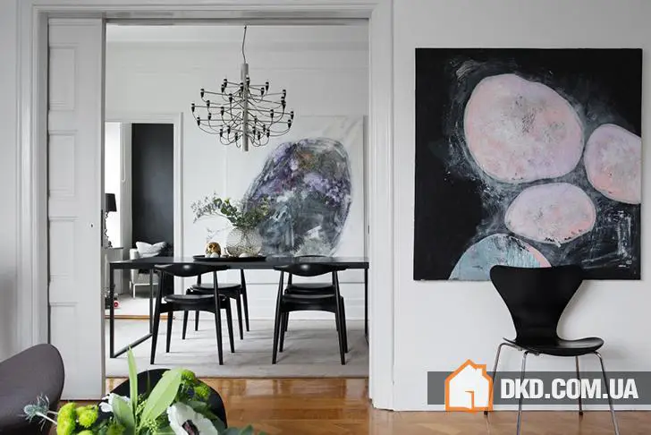 Цікавий чорно-білий інтер’єр у Швеції - Gallery image 1