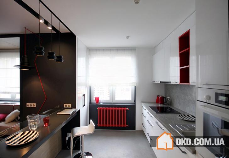 Квартира с красными акцентами в Киеве (56 кв. м)