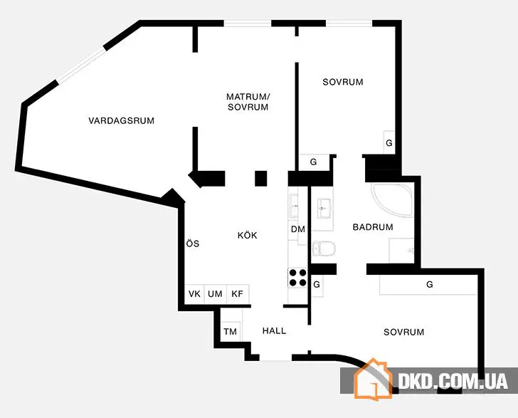 Цікавий чорно-білий інтер’єр у Швеції - Gallery image 20