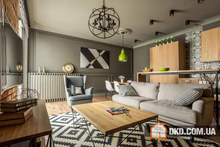 Квартира с кирпичной отделкой в Варшаве (55 кв. м)